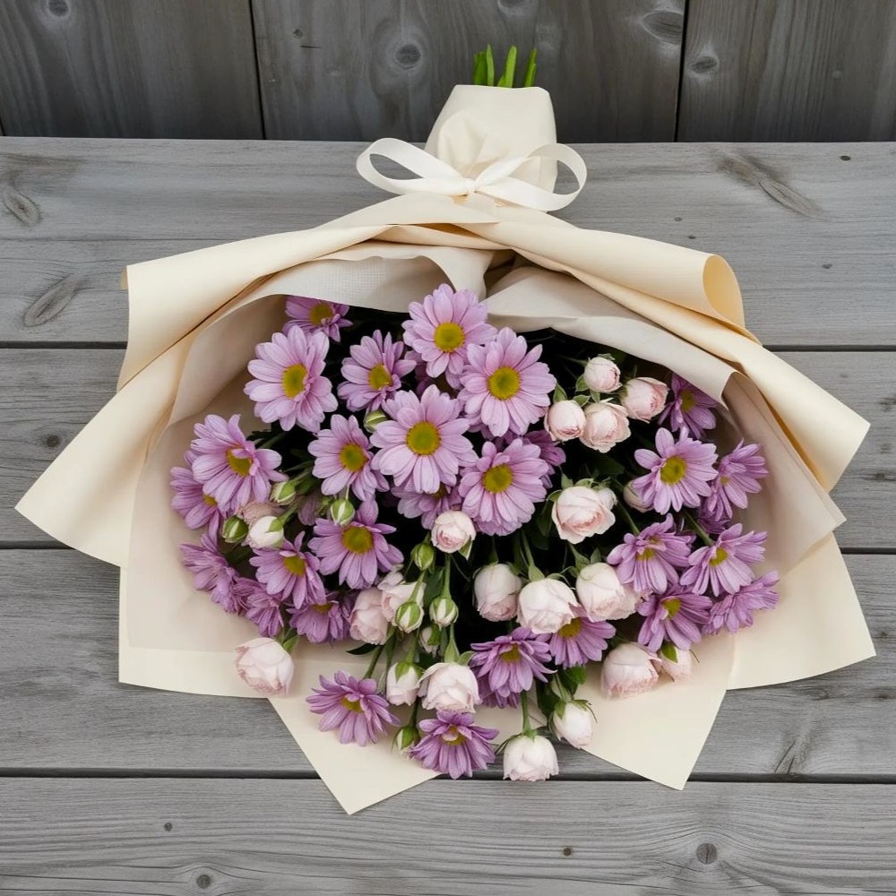 Букет цветов из: Розы и Хризантемы в Лодейном Поле