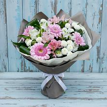 Букет цветов из:  Герберы, Альстромерии и Хризантемы #REPLACE_PRED# Лодейном Поле