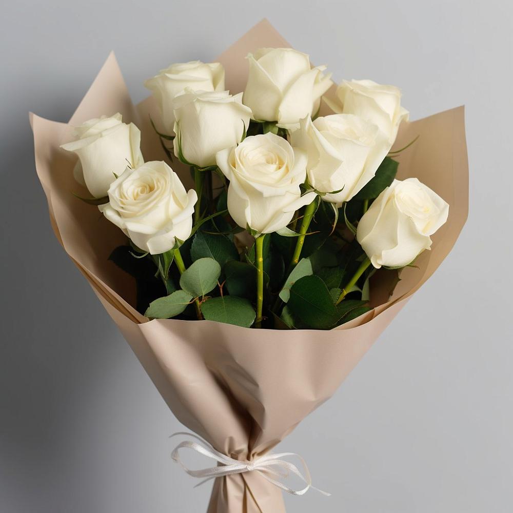 Букет 9 Белых роз Эдлесс Лав в Лодейном Поле