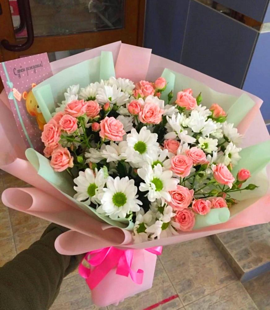 Букет цветов из: Розы и Хризантемы в Лодейном Поле