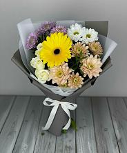 Букет цветов из:  Розы, Герберы и Хризантемы в Лодейном Поле