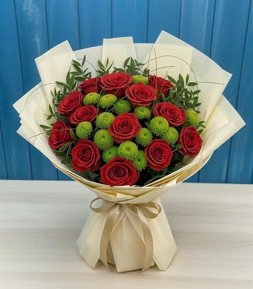 Букет цветов из: Розы и Хризантемы в Лодейном Поле