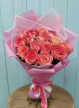 Букет 15 Розовых роз Равель #REPLACE_PRED# Лодейном Поле