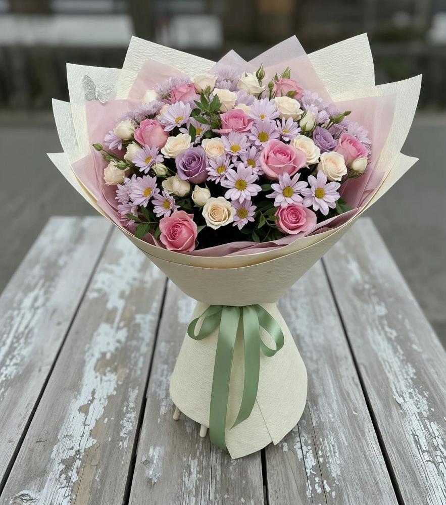 Букет цветов из: Розы и Хризантемы в Лодейном Поле